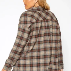 Asoph Plus Size Plaid Flannel Jacket -Radiant Drape Sales 2018585 106 3