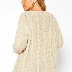 Asoph Plus Size Color Hinted Cable Knit Sweater -Radiant Drape Sales 2018586 118 3