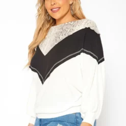 Asoph Plus Size Snakeskin Splice Knit Sweater -Radiant Drape Sales 2018587 108 2