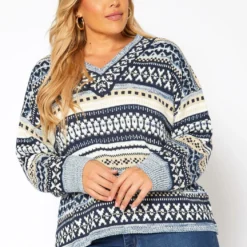 Asoph Plus Size Multi Knit Sweater