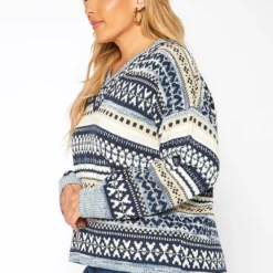 Asoph Plus Size Multi Knit Sweater -Radiant Drape Sales 2018590 117 2