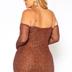 Asoph Plus Size Greek Key Print Bodycon Mini Dress & Glove Set 8 Asoph Plus Size Greek Key Print Bodycon Mini Dress & Glove Set -Radiant Drape Sales 2018609 106 2