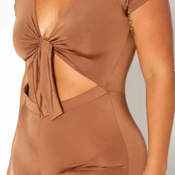 Asoph Plus Size Tie Front Satin Jumpsuit -Radiant Drape Sales 2018616 138 4