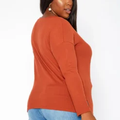 Asoph Plus Size Casual Crew Neck Long Sleeve Top -Radiant Drape Sales 2018621 386 2