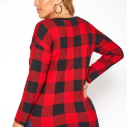 Asoph Plus Size Plaid Print Long Sleeve Top -Radiant Drape Sales 2018622 110 3
