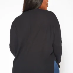 Plus Size Solid Waffle Knit Sweater -Radiant Drape Sales 2018630 001 3