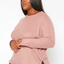 Plus Size Solid Waffle Knit Sweater -Radiant Drape Sales 2018630 186 2