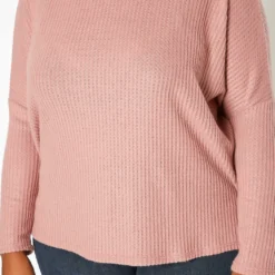 Plus Size Solid Waffle Knit Sweater -Radiant Drape Sales 2018630 186 4