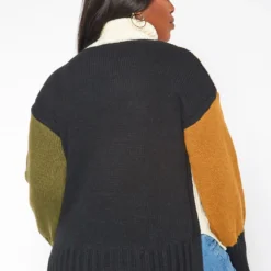 Plus Size Color Block Knit Sweater -Radiant Drape Sales 2018631 135 3