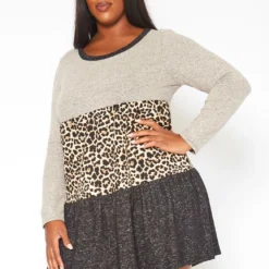 Plus Size Color Block Flare Mini Dress -Radiant Drape Sales 2018634 128 2