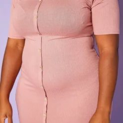 Plus Size Button Front Bodycon Midi Dress -Radiant Drape Sales 2018655 102 3