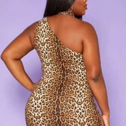Plus Size Leopard Print One Sleeve Mini Dress -Radiant Drape Sales 2018664 375 3