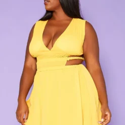 Plus Size Cut Out Design Fit & Flare Mini Dress -Radiant Drape Sales 2018667 105 2