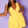 Plus Size Cut Out Design Fit & Flare Mini Dress