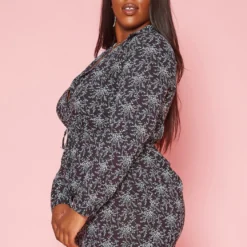 Plus Size Dainty Floral Collar Mini Dress 7 Plus Size Dainty Floral Collar Mini Dress -Radiant Drape Sales 2018689 001 1