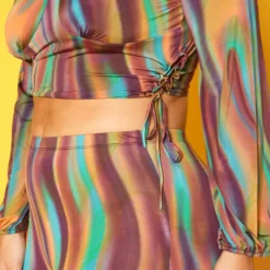 Plus Size Aura Color Pattern Crop Top & Legging Set -Radiant Drape Sales 2018704 181 4