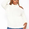 Plus Size Turtleneck Cable Knit Top