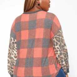 Plus Size Pattern Splice V Neck Shirt -Radiant Drape Sales 2018754 110 3