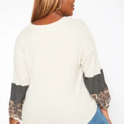 Plus Size Waffle Knit Color Block Sweater -Radiant Drape Sales 2018759 118 2