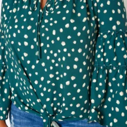 Plus Size Polka Dotted Flare Sleeve Top -Radiant Drape Sales 2018760 161 4