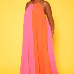 Plus Size Color Splice Flare Maxi Dress 7 Plus Size Color Splice Flare Maxi Dress -Radiant Drape Sales 2018762 128 2