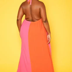 Plus Size Color Splice Flare Maxi Dress 8 Plus Size Color Splice Flare Maxi Dress -Radiant Drape Sales 2018762 128 3