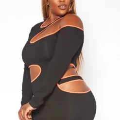 Plus Size Neon Trim Cut Out Bodycon Mini Dress -Radiant Drape Sales 2018763 276 1