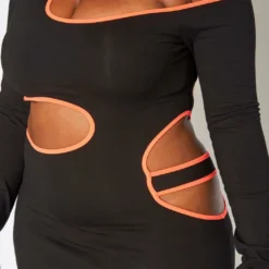 Plus Size Neon Trim Cut Out Bodycon Mini Dress -Radiant Drape Sales 2018763 276 3