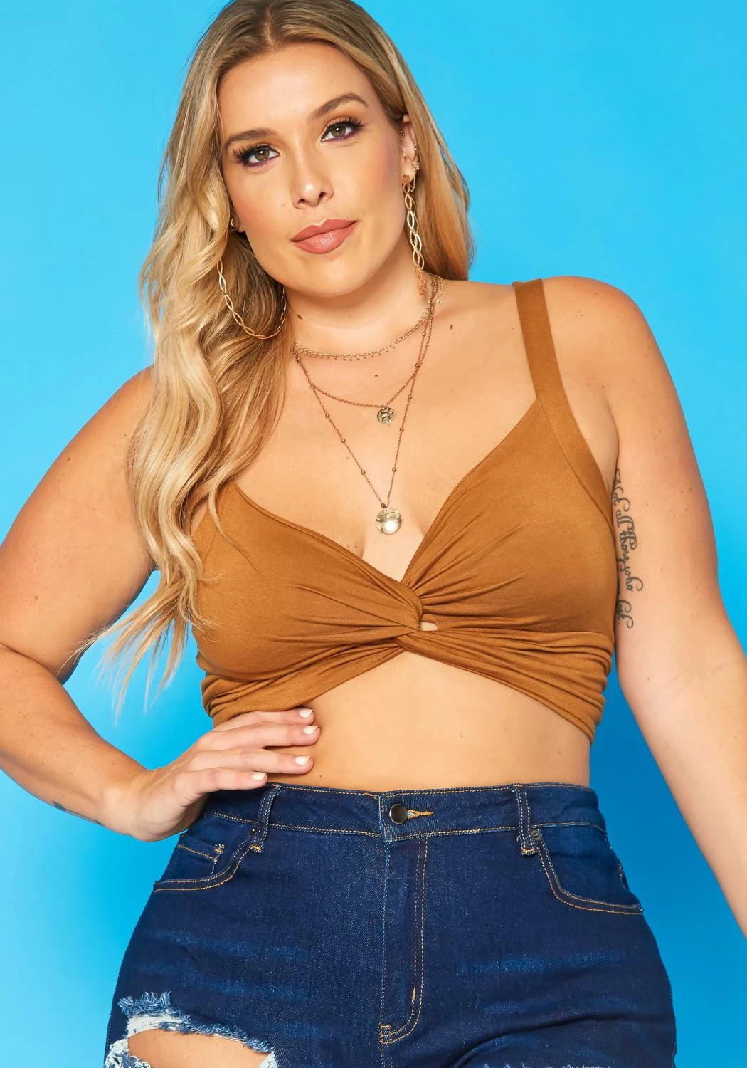 Plus Size Twist Hem Cami Crop Top 1 Plus Size Twist Hem Cami Crop Top