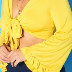 Plus Size Wide Flare Long Sleeve Tie Front Top 9 Plus Size Wide Flare Long Sleeve Tie Front Top -Radiant Drape Sales 2018765 105 3