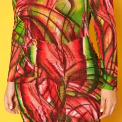 Plus Size Abstract Color Print Flare Mini Dress -Radiant Drape Sales 2018767 473 4