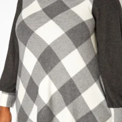 Plus Size Plaid Print Funnel Neck Mini Dress -Radiant Drape Sales 2018802 107 4