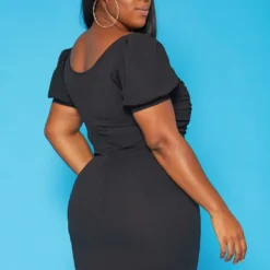 Plus Size Sweetheart Neck Bodycon Mini Dress -Radiant Drape Sales 2018808 001 3