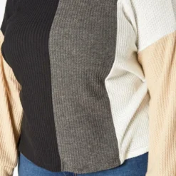 Plus Size Color Block Waffle Knit Sweater 9 Plus Size Color Block Waffle Knit Sweater -Radiant Drape Sales 2018847 142 4