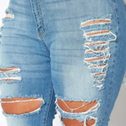 Plus Size Distressed Flare Denim Jeans -Radiant Drape Sales 2018869 003 0