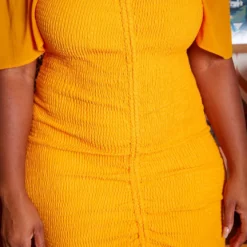 Plus Size Smocked Drawstring Off Shoulder Mini Dress 9 Plus Size Smocked Drawstring Off Shoulder Mini Dress -Radiant Drape Sales 2018997 109 3