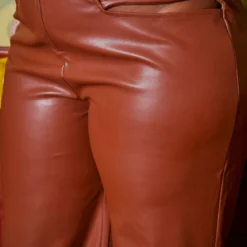Plus Size PU Leather Slit Waist Hem Pants -Radiant Drape Sales 2019001 106 4