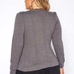 Plus Size Cable Knit Button Front Cardigan -Radiant Drape Sales 2019030 108 3