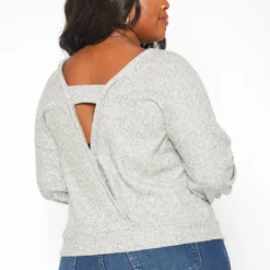 Plus Size Open Back Knit Sweater -Radiant Drape Sales 2019032 107 3