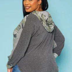Plus Size Pattern Splice Hooded Sweater -Radiant Drape Sales 2019033 108 3