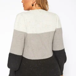 Plus Size Color Block Ribbed Knit Sweater -Radiant Drape Sales 2019034 107 3