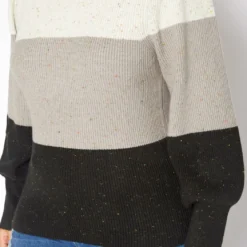 Plus Size Color Block Ribbed Knit Sweater -Radiant Drape Sales 2019034 107 4