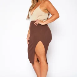 Plus Size High Waist Ribbed Midi Skirt 7 Plus Size High Waist Ribbed Midi Skirt -Radiant Drape Sales 2019063 181 2