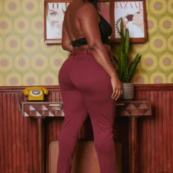 Plus Size High Waist Belted Pants -Radiant Drape Sales 2019067 283 3