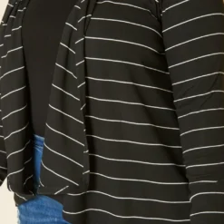 Plus Size Casual Striped Open Front Cardigan -Radiant Drape Sales 2019122 001 4