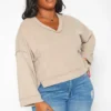 Plus Size Relaxed Fit V Neck Sweater