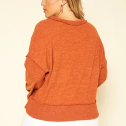 Plus Size Relaxed Fit V Neck Sweater -Radiant Drape Sales 2019124 972 3