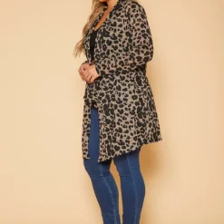 Plus Size Leopard Print Drape Front Cardigan 7 Plus Size Leopard Print Drape Front Cardigan -Radiant Drape Sales 2019128 118 2