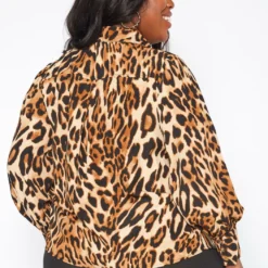 Plus Size Leopard Print Button Front Shirt -Radiant Drape Sales 2019152 106 3