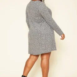 Plus Size Spotted Long Sleeve Flare Mini Dress -Radiant Drape Sales 2019169 107 3